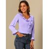 imageAllegra K Womens Ruffle Blouse for Business Work Elegant V Neck Long Sleeve Casual Dressy TopLight Purple