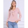 imageAllegra K Womens Ruffle Blouse for Business Work Elegant V Neck Long Sleeve Casual Dressy TopPink