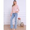 imageAllegra K Womens Ruffle Blouse for Business Work Elegant V Neck Long Sleeve Casual Dressy TopPink