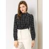 imageAllegra K Womens Tie Front Tops Long Sleeve Dressy Elegant Bow Neck ShirtBlack