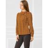 imageAllegra K Womens Tie Front Tops Long Sleeve Dressy Elegant Bow Neck ShirtBrown