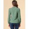 imageAllegra K Womens Tie Front Tops Long Sleeve Dressy Elegant Bow Neck ShirtGreen