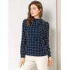 imageAllegra K Womens Tie Front Tops Long Sleeve Dressy Elegant Bow Neck ShirtNavy Blue