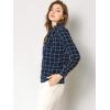imageAllegra K Womens Tie Front Tops Long Sleeve Dressy Elegant Bow Neck ShirtNavy Blue