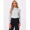 imageAllegra K Womens Tie Front Tops Long Sleeve Dressy Elegant Bow Neck ShirtWhite Black