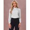 imageAllegra K Womens Tie Front Tops Long Sleeve Dressy Elegant Bow Neck ShirtWhite Black