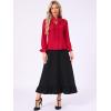 imageAllegra K Womens Victorian Blouse Vintage Ruffled Long Sleeve Button Up Gothic Shirt TopDark Red