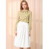 imageAllegra K Womens Vintage Bow Tie Neck Peter Pan Collar Blouse Preppy Chiffon Button Up ShirtApricot