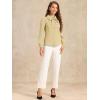 imageAllegra K Womens Vintage Bow Tie Neck Peter Pan Collar Blouse Preppy Chiffon Button Up ShirtApricot