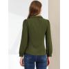 imageAllegra K Womens Vintage Bow Tie Neck Peter Pan Collar Blouse Preppy Chiffon Button Up ShirtArmy Green