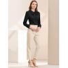 imageAllegra K Womens Vintage Bow Tie Neck Peter Pan Collar Blouse Preppy Chiffon Button Up ShirtBlack