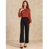 imageAllegra K Womens Vintage Bow Tie Neck Peter Pan Collar Blouse Preppy Chiffon Button Up ShirtBrick Red