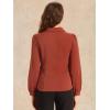 imageAllegra K Womens Vintage Bow Tie Neck Peter Pan Collar Blouse Preppy Chiffon Button Up ShirtBrick Red