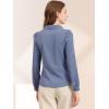 imageAllegra K Womens Vintage Bow Tie Neck Peter Pan Collar Blouse Preppy Chiffon Button Up ShirtDusty Blue