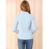 imageAllegra K Womens Vintage Bow Tie Neck Peter Pan Collar Blouse Preppy Chiffon Button Up ShirtLight Blue