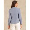imageAllegra K Womens Vintage Bow Tie Neck Peter Pan Collar Blouse Preppy Chiffon Button Up ShirtLight Gray