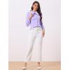 imageAllegra K Womens Vintage Bow Tie Neck Peter Pan Collar Blouse Preppy Chiffon Button Up ShirtLight Purple