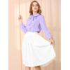 imageAllegra K Womens Vintage Bow Tie Neck Peter Pan Collar Blouse Preppy Chiffon Button Up ShirtLight Purple