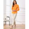 imageAllegra K Womens Vintage Bow Tie Neck Peter Pan Collar Blouse Preppy Chiffon Button Up ShirtOrange