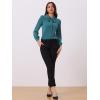 imageAllegra K Womens Vintage Bow Tie Neck Peter Pan Collar Blouse Preppy Chiffon Button Up ShirtPeacock Blue