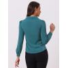 imageAllegra K Womens Vintage Bow Tie Neck Peter Pan Collar Blouse Preppy Chiffon Button Up ShirtPeacock Blue