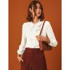 imageAllegra K Womens Vintage Bow Tie Neck Peter Pan Collar Blouse Preppy Chiffon Button Up ShirtWhite