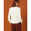 imageAllegra K Womens Vintage Bow Tie Neck Peter Pan Collar Blouse Preppy Chiffon Button Up ShirtWhite