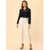 imageAllegra K Womens Vintage Peter Pan Collar Shirt Preppy Lacy Trim Long Sleeve BlouseBlack