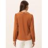 imageAllegra K Womens Vintage Peter Pan Collar Shirt Preppy Lacy Trim Long Sleeve BlouseCaramel