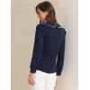 imageAllegra K Womens Vintage Peter Pan Collar Shirt Preppy Lacy Trim Long Sleeve BlouseDark Blue
