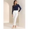 imageAllegra K Womens Vintage Peter Pan Collar Shirt Preppy Lacy Trim Long Sleeve BlouseDark Blue