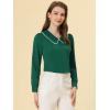 imageAllegra K Womens Vintage Peter Pan Collar Shirt Preppy Lacy Trim Long Sleeve BlouseDark Green