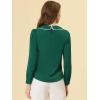 imageAllegra K Womens Vintage Peter Pan Collar Shirt Preppy Lacy Trim Long Sleeve BlouseDark Green