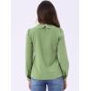 imageAllegra K Womens Vintage Peter Pan Collar Shirt Preppy Lacy Trim Long Sleeve BlouseDusty Green