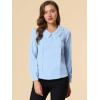 imageAllegra K Womens Vintage Peter Pan Collar Shirt Preppy Lacy Trim Long Sleeve BlouseLight Blue