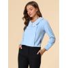 imageAllegra K Womens Vintage Peter Pan Collar Shirt Preppy Lacy Trim Long Sleeve BlouseLight Blue