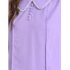 imageAllegra K Womens Vintage Peter Pan Collar Shirt Preppy Lacy Trim Long Sleeve BlouseLight Purple