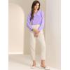 imageAllegra K Womens Vintage Peter Pan Collar Shirt Preppy Lacy Trim Long Sleeve BlouseLight Purple