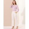 imageAllegra K Womens Vintage Peter Pan Collar Shirt Preppy Lacy Trim Long Sleeve BlousePink