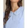 imageAllegra K Womens Vintage Peter Pan Collar Shirt Preppy Lacy Trim Long Sleeve BlouseSky Blue