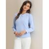 imageAllegra K Womens Vintage Peter Pan Collar Shirt Preppy Lacy Trim Long Sleeve BlouseSky Blue