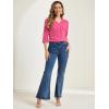imageAllegra K Womens Vintage Polka Dots 34 Sleeve Button Front V Neck Casual Office Blouse TopHot Pink