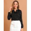 imageAllegra K Womens Vintage Ruffle Neck Chiffon Top Long Sleeve Casual Office BlouseBlackheart