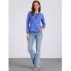 imageAllegra K Womens Vintage Ruffle Neck Chiffon Top Long Sleeve Casual Office BlouseBlue Pinkdots