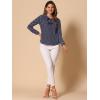 imageAllegra K Womens Vintage Ruffle Neck Chiffon Top Long Sleeve Casual Office BlouseDark Bluedots