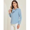 imageAllegra K Womens Vintage Ruffle Neck Chiffon Top Long Sleeve Casual Office BlouseDusty Bluesolid