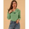 imageAllegra K Womens Vintage Ruffle Neck Chiffon Top Long Sleeve Casual Office BlouseGreenheart