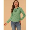 imageAllegra K Womens Vintage Ruffle Neck Chiffon Top Long Sleeve Casual Office BlouseGreenheart