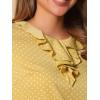 imageAllegra K Womens Vintage Ruffle Neck Chiffon Top Long Sleeve Casual Office BlouseLight Yellowdots