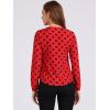 imageAllegra K Womens Vintage Ruffle Neck Chiffon Top Long Sleeve Casual Office BlouseRed Blackdots
